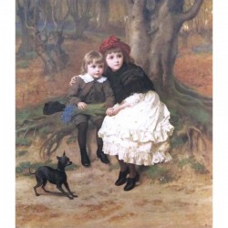 Two children and their dog